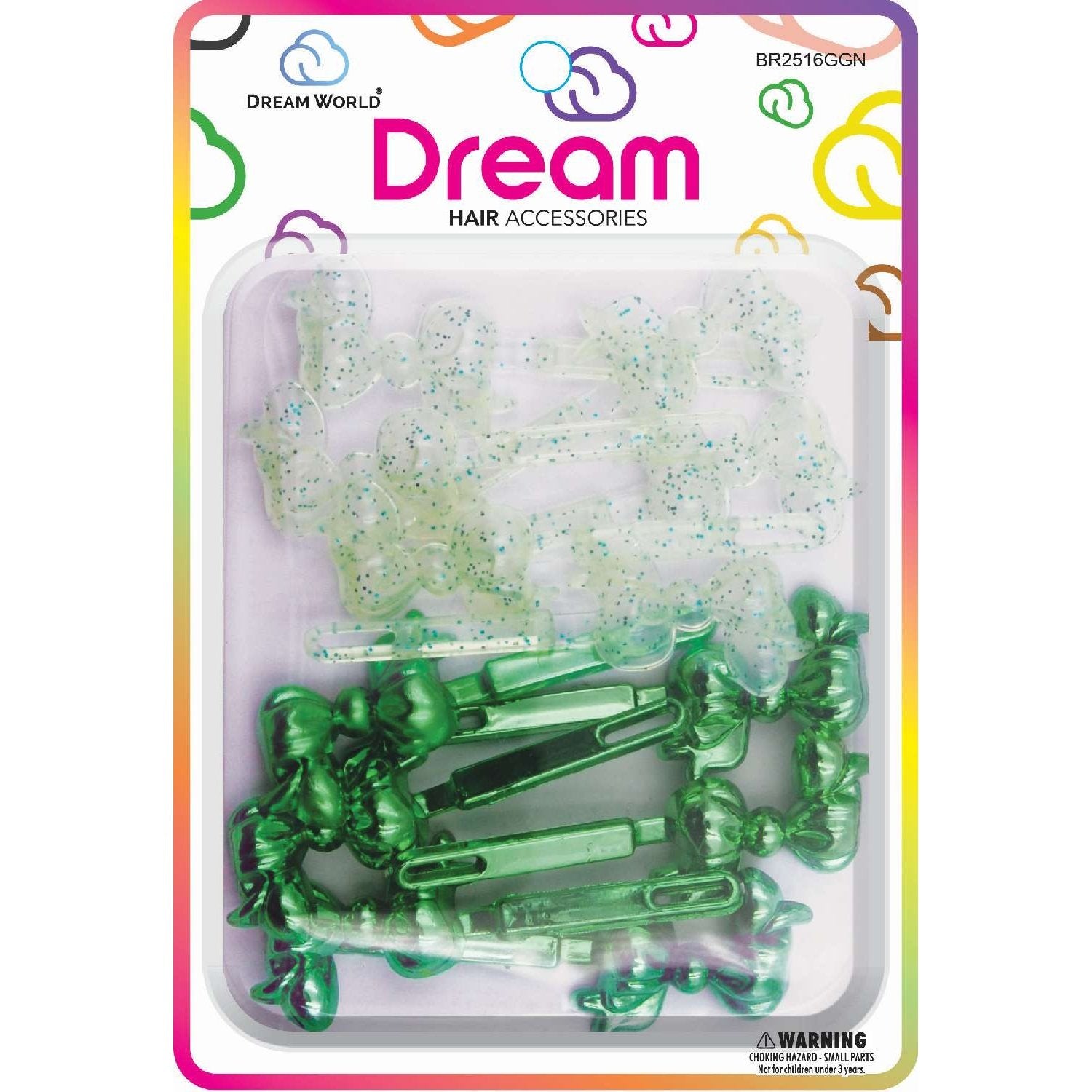 Chloe Barrettes 16 Chubby Ribbon Glitter Green Chloe Barrettes 16 Chubby Ribbon Glitter Green