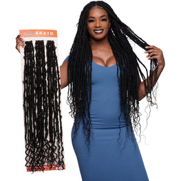 Urban Beauty Queen B Braid Synthetic Butterfly Goddess Locs 3X Value Pack 28 Inch Color 1B